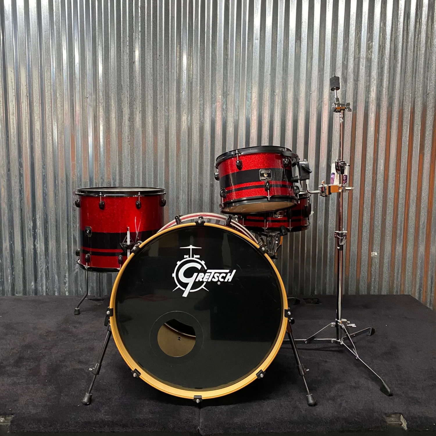 USED Gretsch Catalina Club Shell Pack (Red With Black Stripes) Drum Sets/Shell Packs 3 USED Gretsch Catalina Club Shell Pack (Red With Black Stripes) Drum Sets/Shell Packs