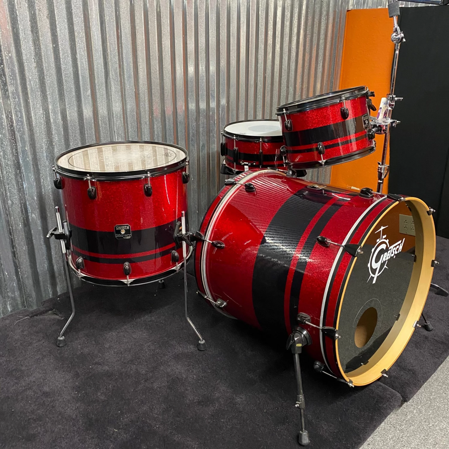 USED Gretsch Catalina Club Shell Pack (Red With Black Stripes) Drum Sets/Shell Packs 2 USED Gretsch Catalina Club Shell Pack (Red With Black Stripes) Drum Sets/Shell Packs