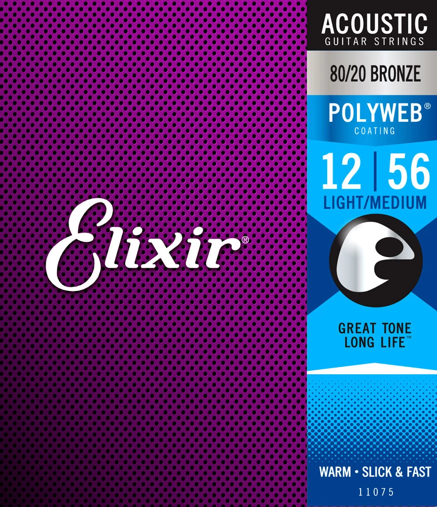 Elixir Polyweb 12-56 Light/Medium Acoustic Strings 1 Elixir Polyweb 12-56 Light/Medium Acoustic Strings